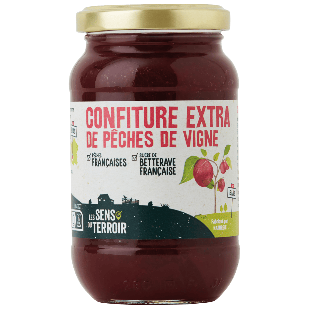 Confiture extra de pêches de vigne - Les Sens du Terroir