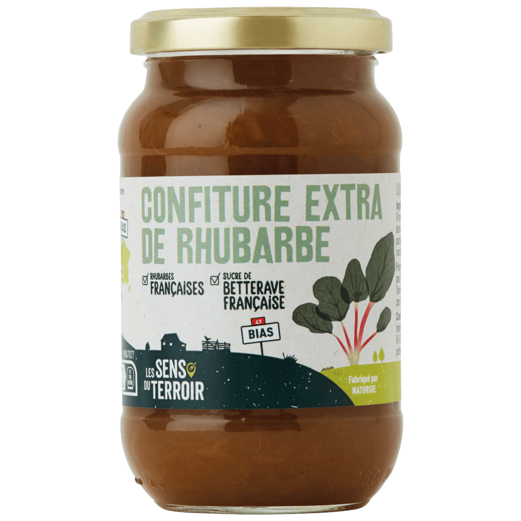 Confiture extra de rhubarbe - Les Sens du Terroir