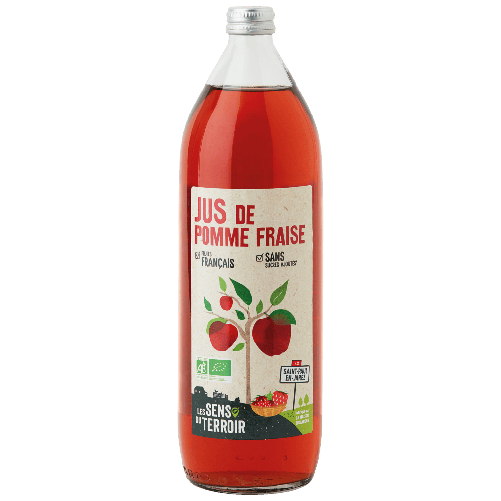 Jus de pomme fraise BIO - Les Sens du Terroir