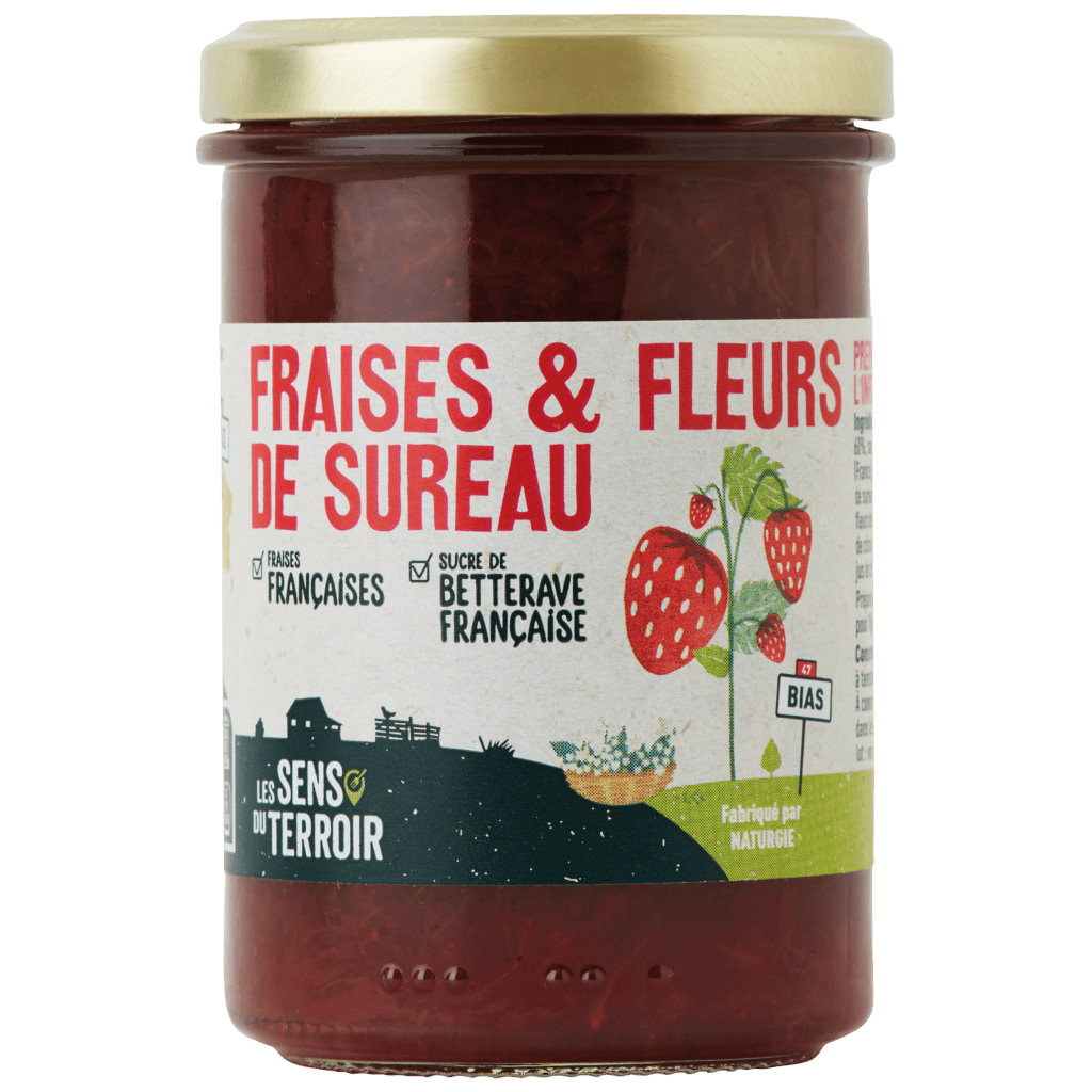 Préparation fraises et fleurs de sureau - Les Sens du Terroir