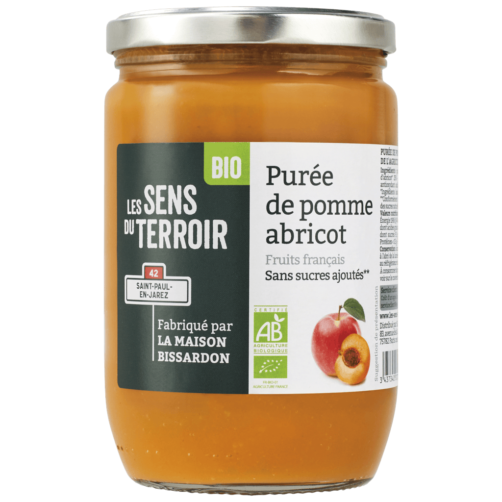 Purée de pomme abricot BIO - Les Sens du Terroir