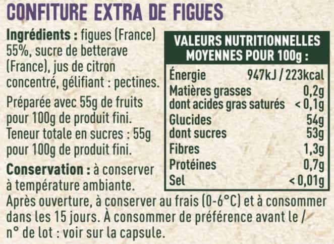 Confiture extra de figues - Les Sens du Terroir