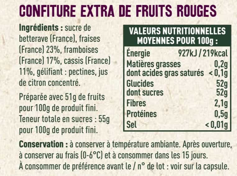 Confiture extra de fruits rouges - Les Sens du Terroir