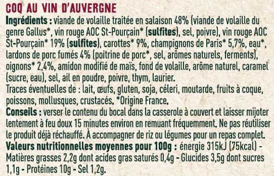 Coq au vin d'Auvergne - Les Sens du Terroir