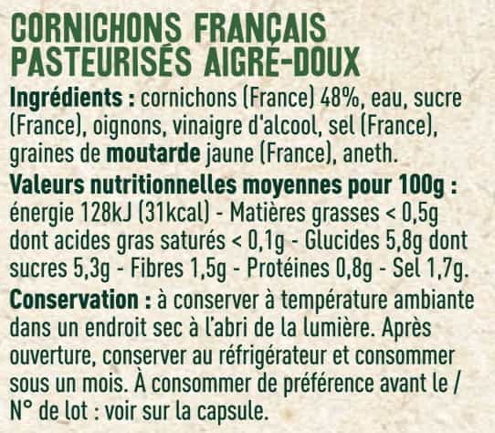 Cornichons aigre doux - Les Sens du Terroir