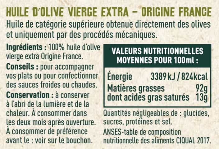 Huile d'olive vierge extra - Les Sens du Terroir