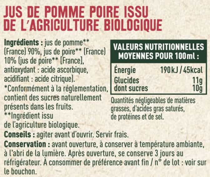 Jus de pomme poire BIO - Les Sens du Terroir