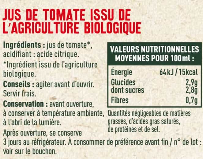 Jus de tomates BIO - Les Sens du Terroir