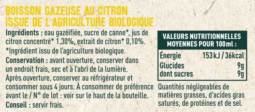 Limonade citron BIO - Les Sens du Terroir