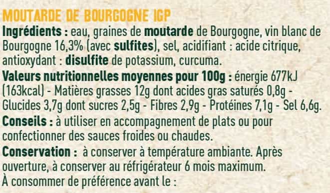 Moutarde de Bourgogne IGP - Les Sens du Terroir