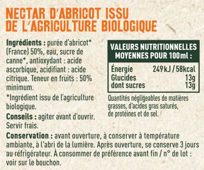 Nectar d'abricot BIO - Les Sens du Terroir