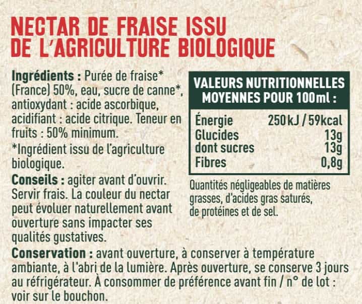 Nectar de fraise BIO - Les Sens du Terroir