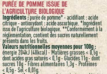 Purée de pomme BIO - Les Sens du Terroir