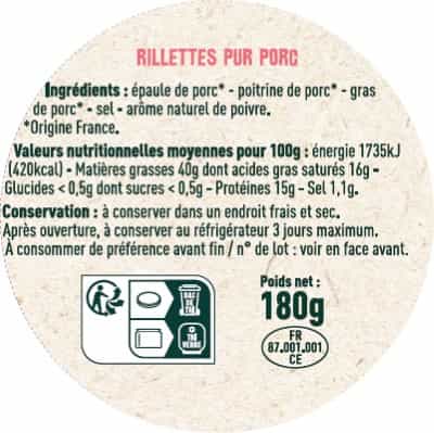 Rillettes pur porc - Les Sens du Terroir