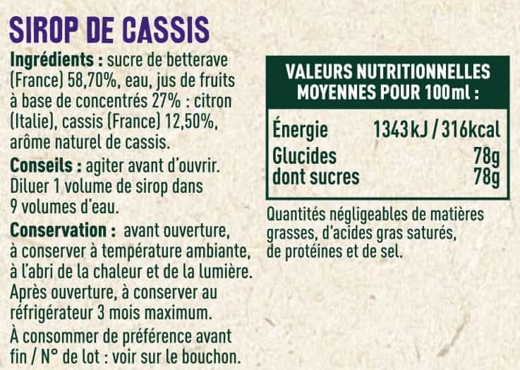 Sirop de cassis - Les Sens du Terroir