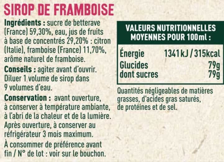 Sirop de framboise - Les Sens du Terroir